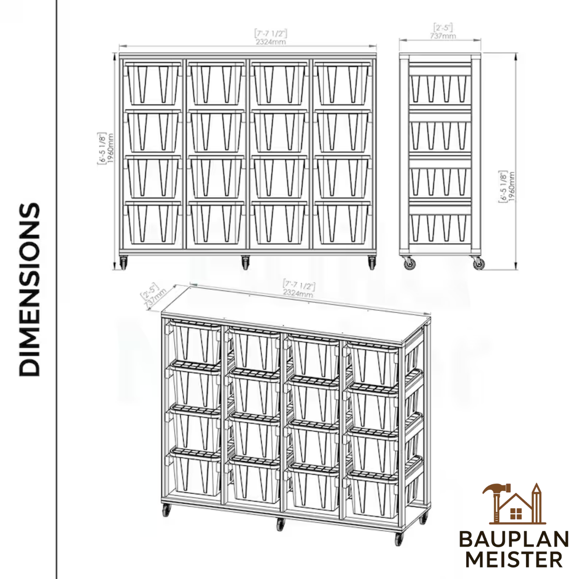 27 Gallon Tote Storage Rack Plans