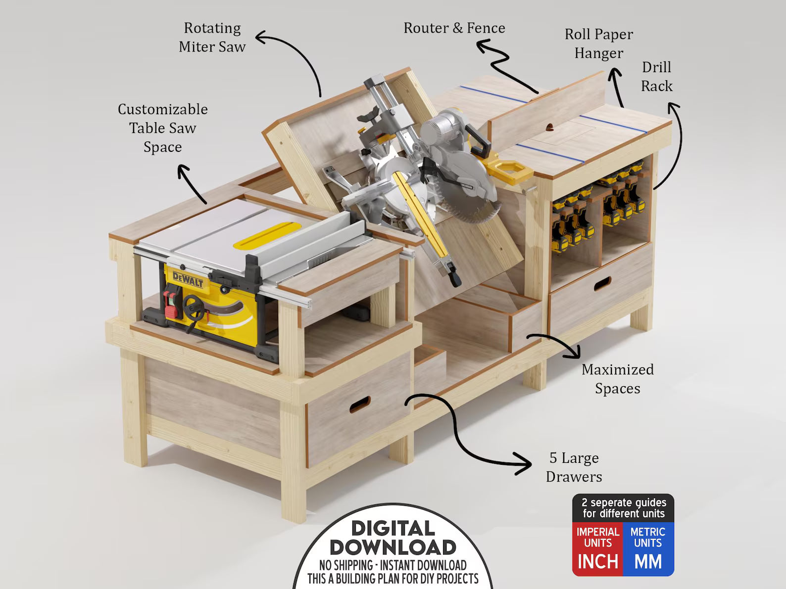 Ultimate 3-in-1 Workbench Plan