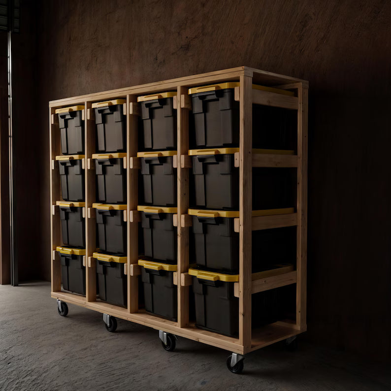 27 Gallon Tote Storage Rack Plans