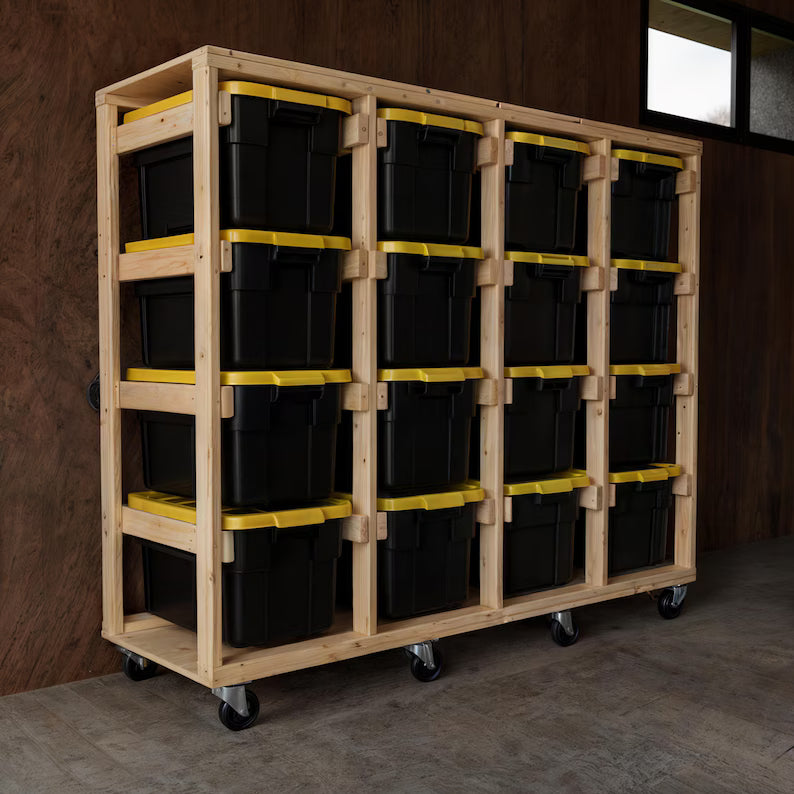 27 Gallon Tote Storage Rack Plans