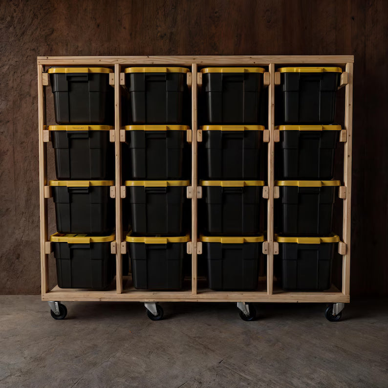 27 Gallon Tote Storage Rack Plans